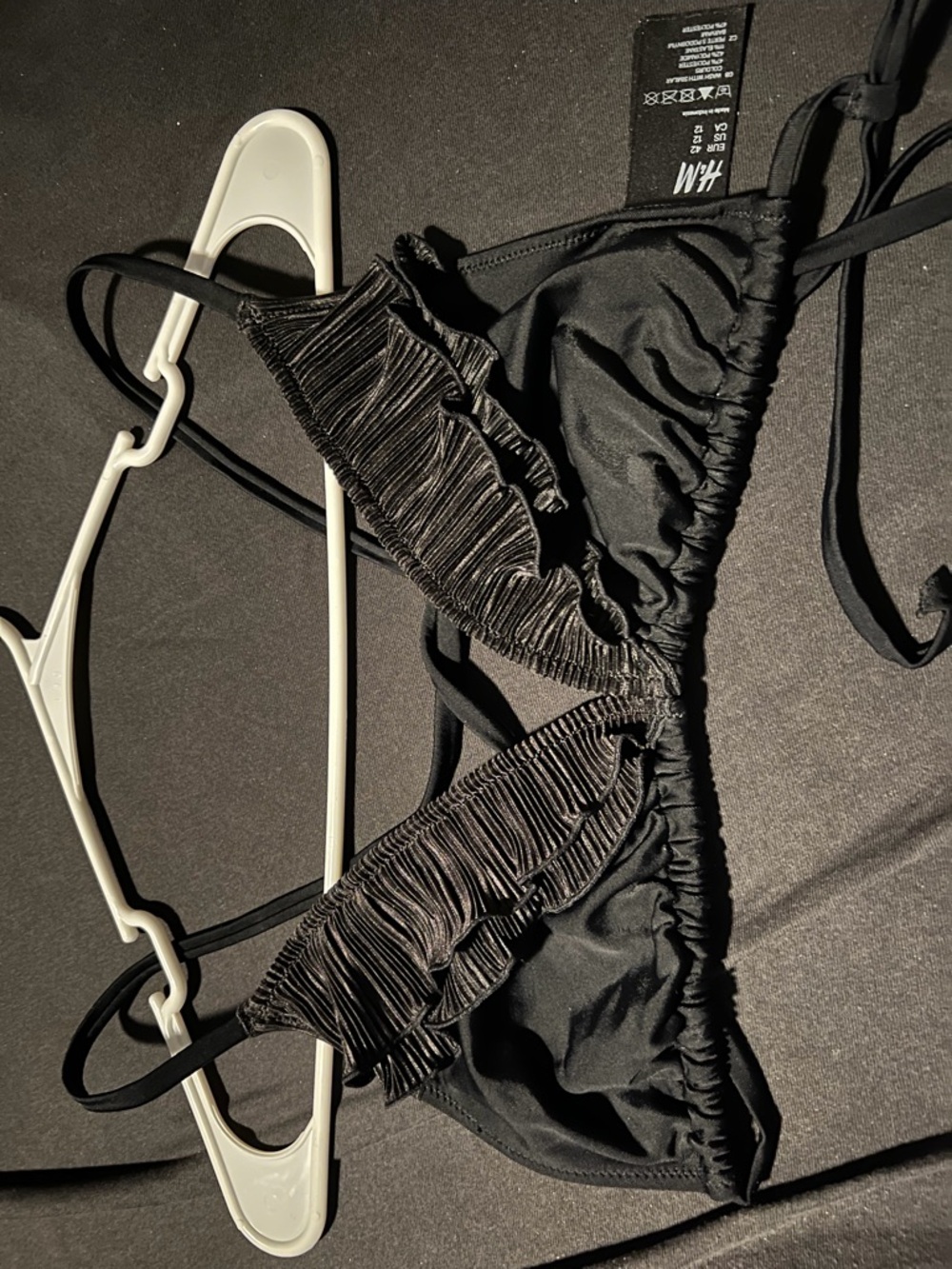 H&M Black Ruffle Triangle Bikini Top
